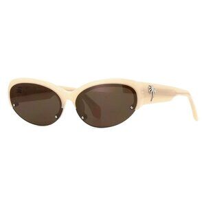 A0919Z New PALM ANGELS Palmdale Brown Semi Rimless Cat Eye PERI054 1764 Sunglass